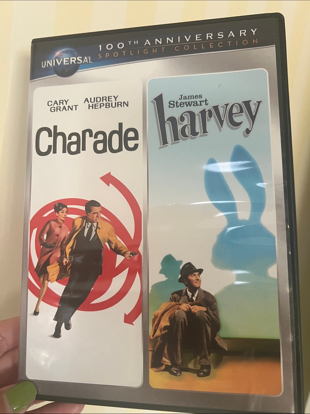 #2619**Universal Charade & Harvey Double Feature DVD — White, Red, Blue